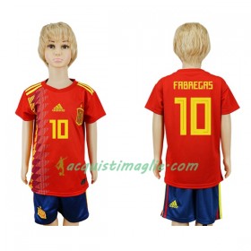 Divisa di Calcio Spagna Fabregas 10 Bambino Prima Mondiali 2018